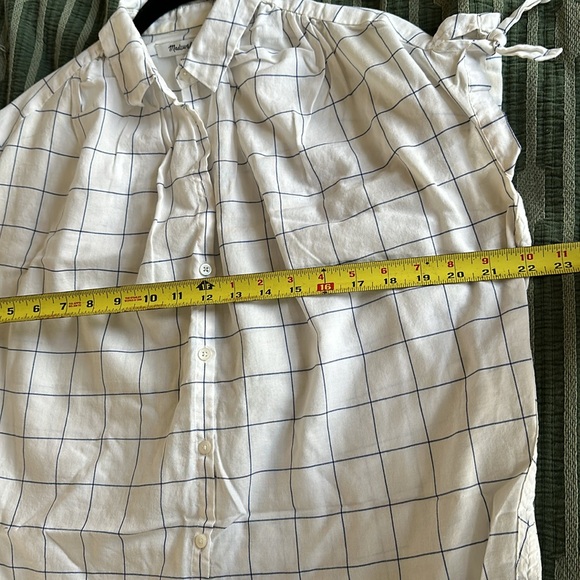 Madewell Central Tie-Sleeve Shirt in Windowpane size XS - Picture 5 of 8